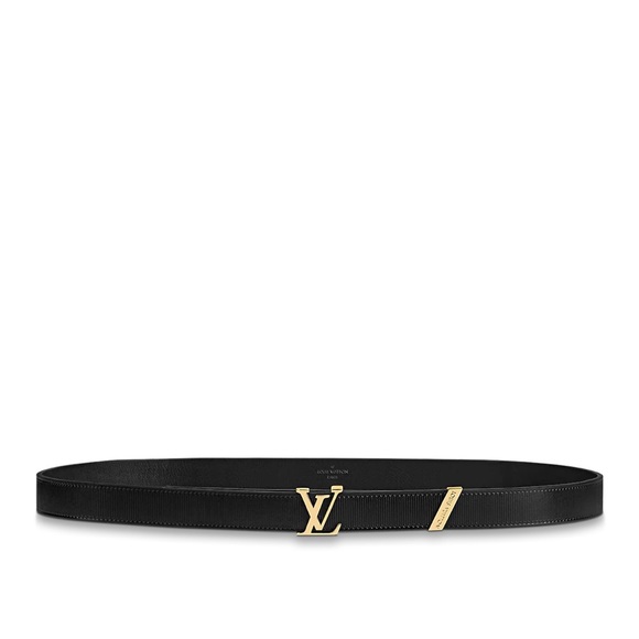 NEW Louis Vuitton elegant black evening belt LV INITIALES 20MM couture NOIR 75. - Picture 2 of 8